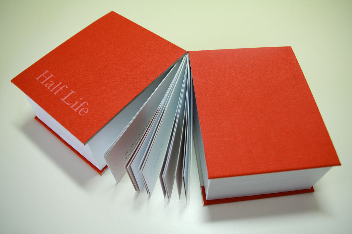 Image of hand bound book Half Life by Rebecca Jones